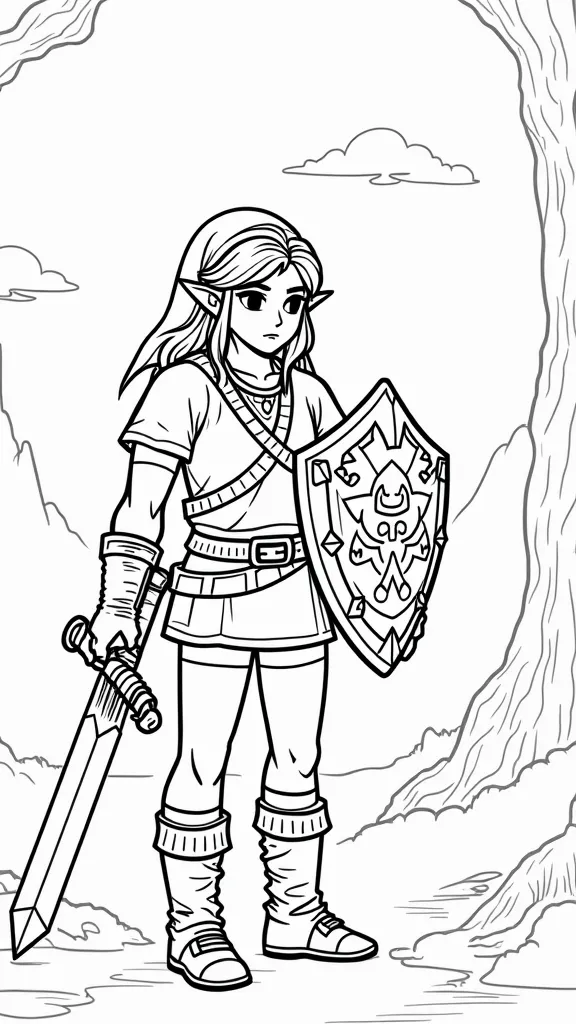 coloriage de légende de Zelda